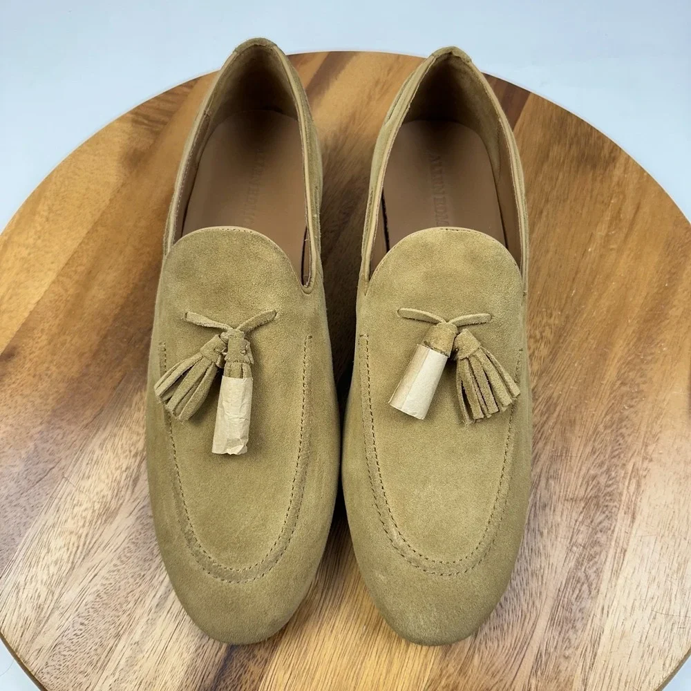 New NWOB Mens Allen Edmonds Presley Tassel Slip On Loafer Suede Dress Shoes 9 D